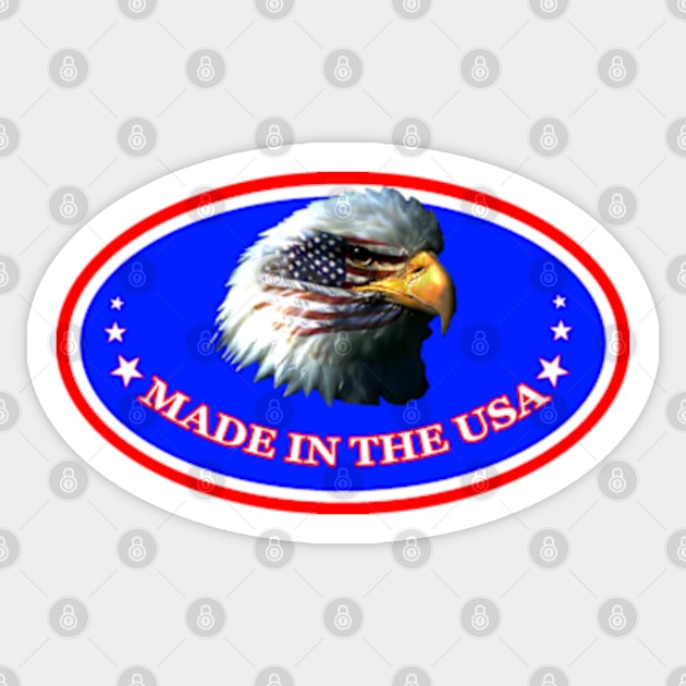 MADE IN THE USA (American Flag on Eagle) Sticker by colormecolorado